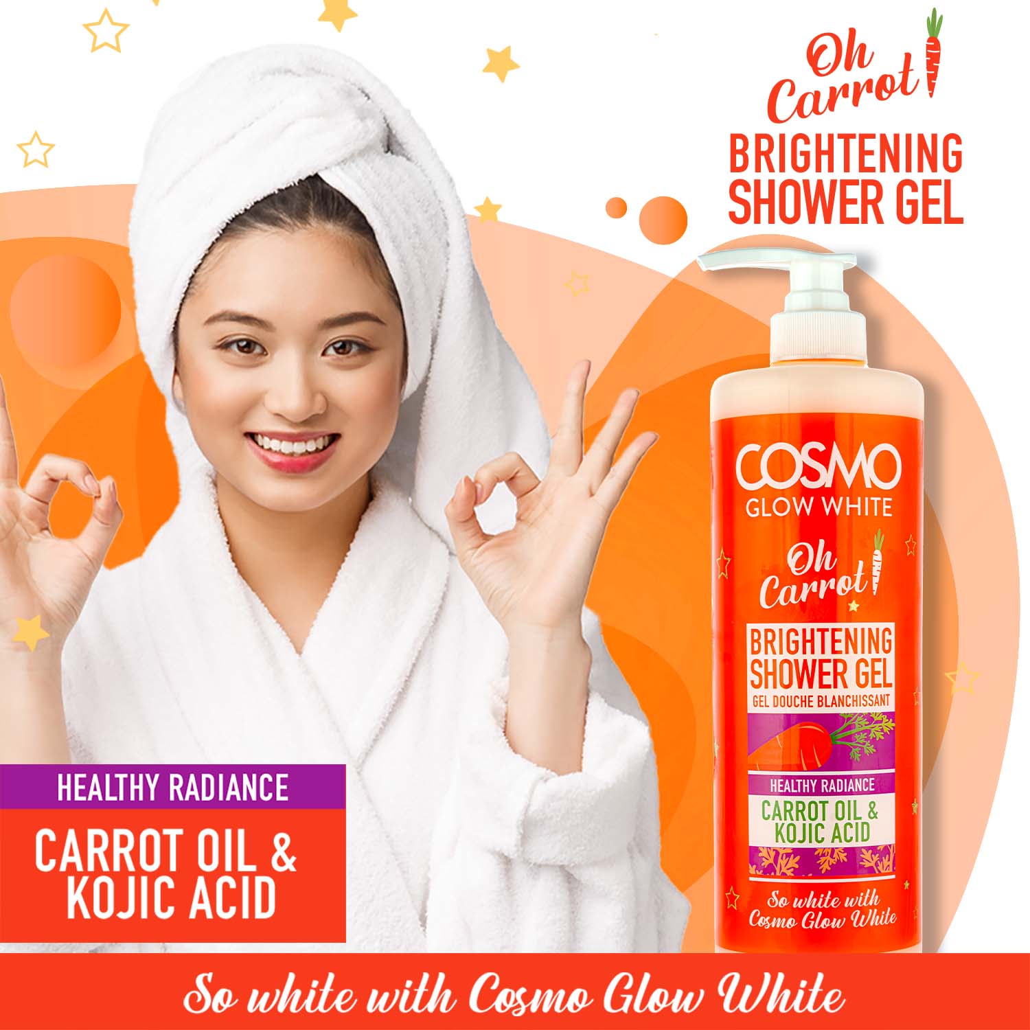 Cosmo Glow White - Brightening Shower Gel - 1000ML