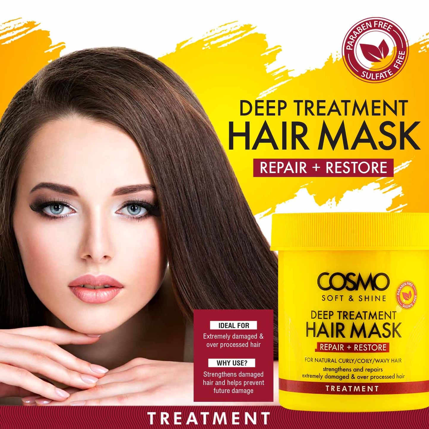 COSMO SOFT & SHINE DEEP TREATMENT HAIR MASK TREATMENT  – 450G