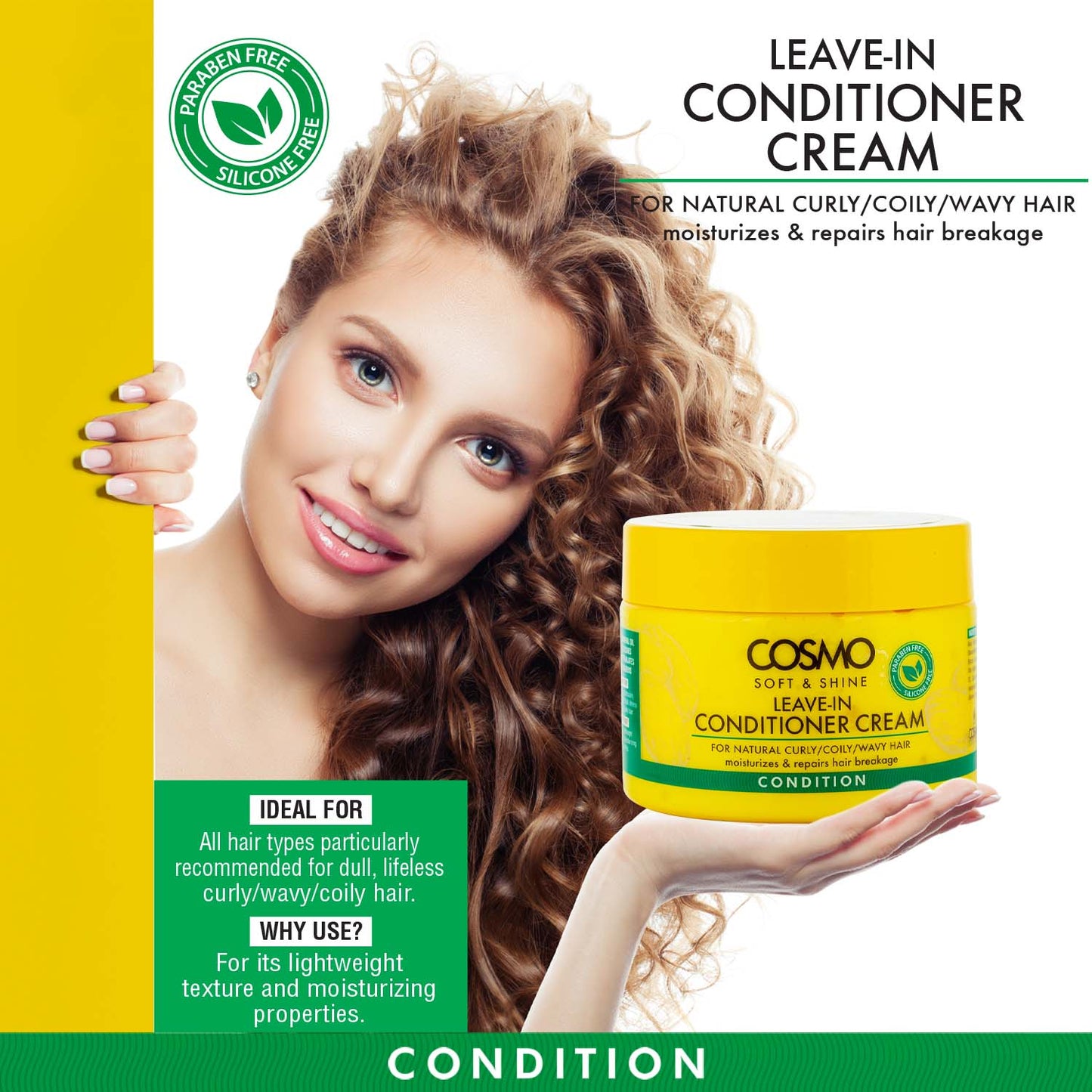 COSMO SOFT & SHINE LEAVE IN CONDITIONER CREAM – 325G