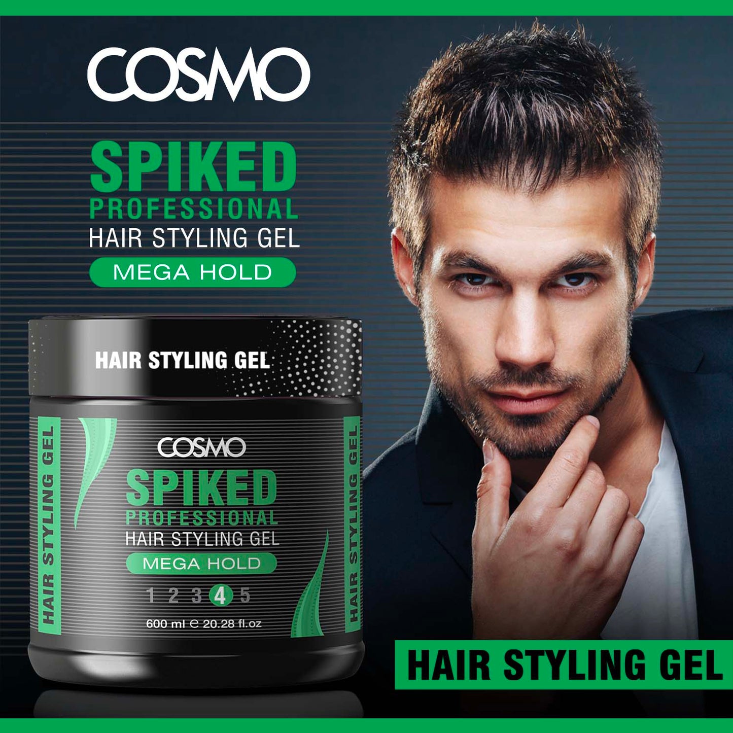 SPIKED PROFESSIONAL HAIR STYLING GEL - MEGA HOLD