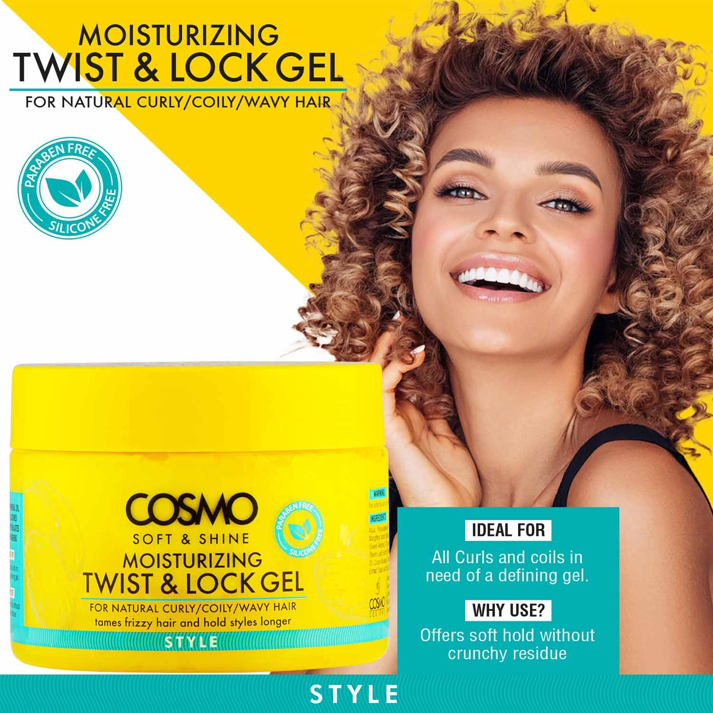 COSMO SOFT & SHINE MOISTURIZING TWIST & LOCK GEL - 325G