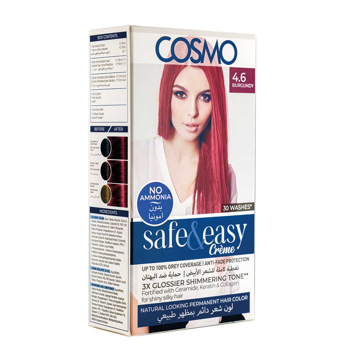 NO AMMONIA PERMANENT HAIR COLOR 4.6 BURGUNDY