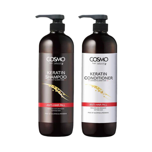 ANTI-HAIR FALL - KERATIN 1000ML SHAMPOO & CONDITIONER - 2 PIECES SET