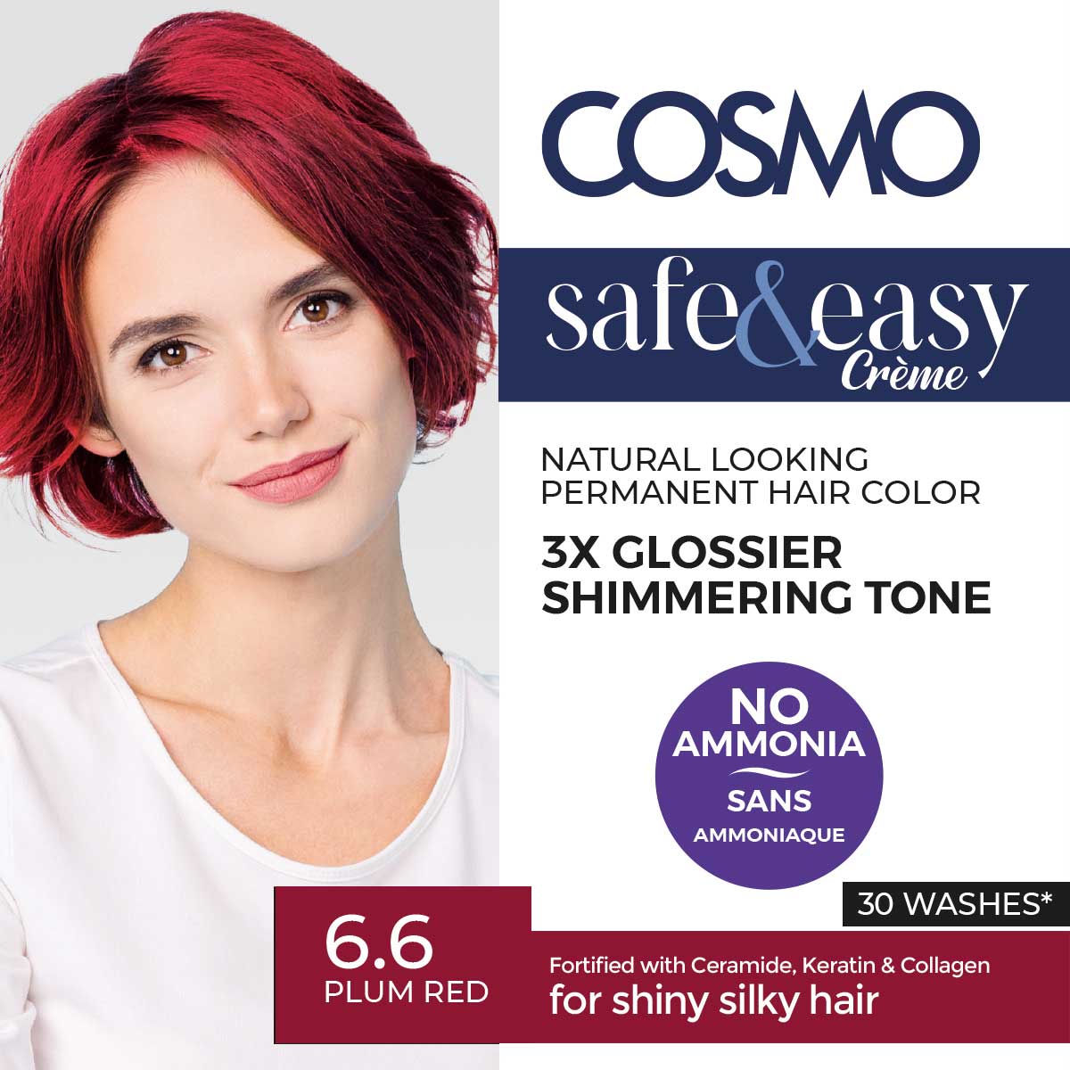 NO AMMONIA PERMANENT HAIR COLOR 6.6 PLUM RED