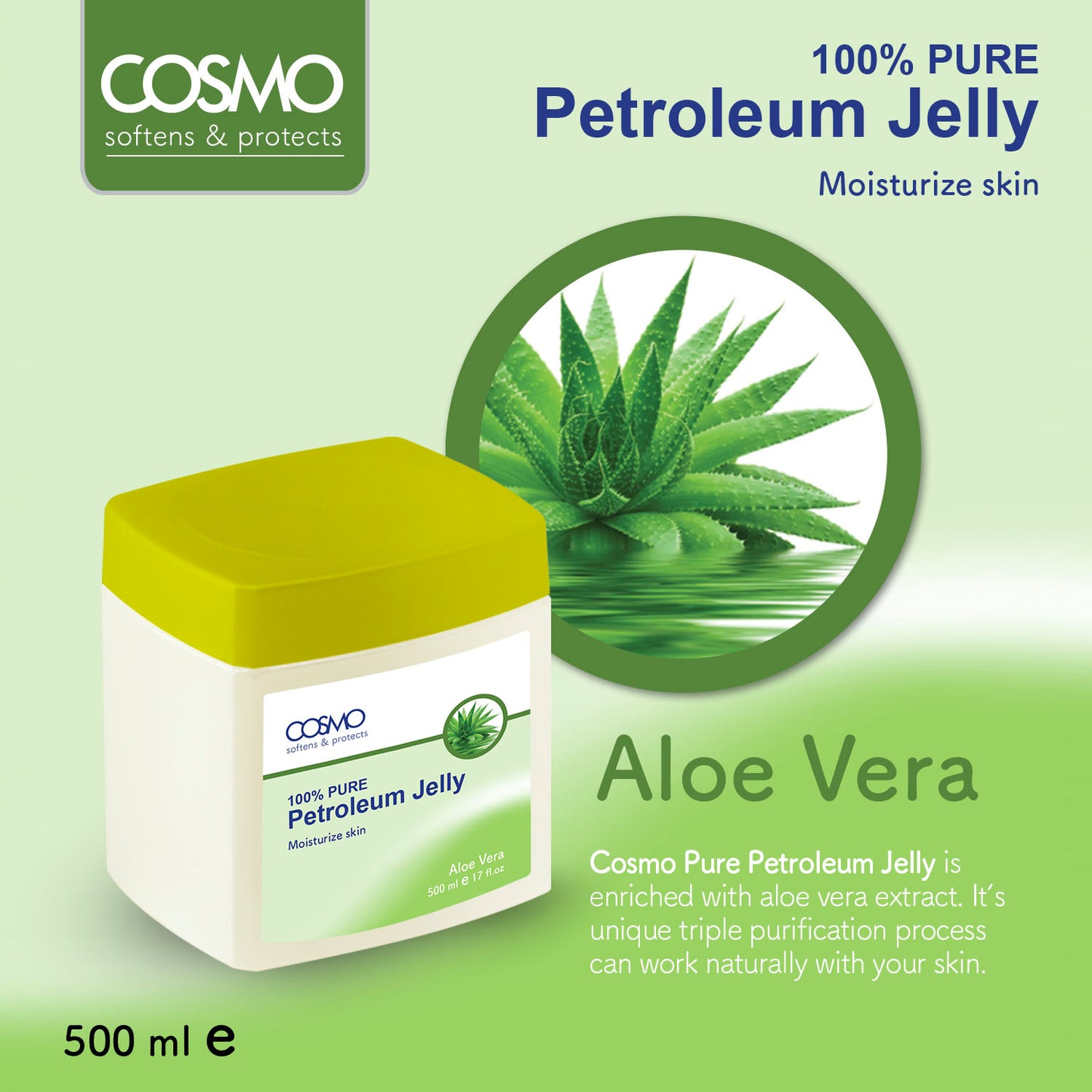 100% PURE PETROLEUM JELLY - ALOE VERA