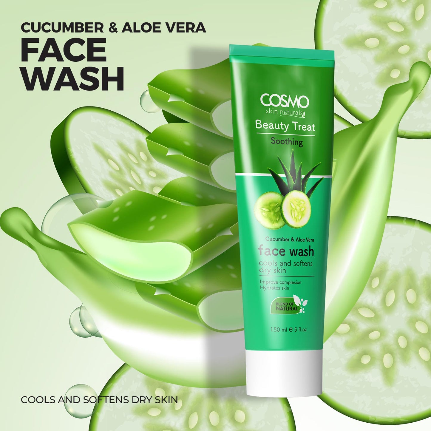 BEAUTY TREAT SOOTHING - CUCUMBER & ALOE VERA FACE WASH