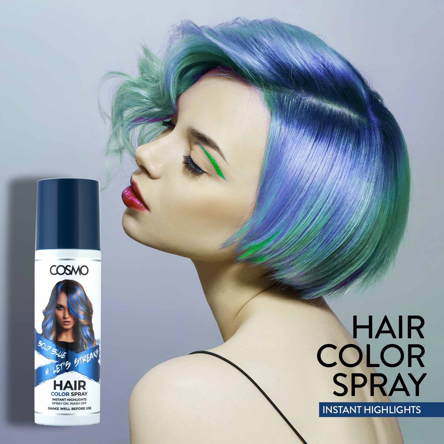 TEMPORARY HAIR COLOUR SPRAY - BOLD BLUE