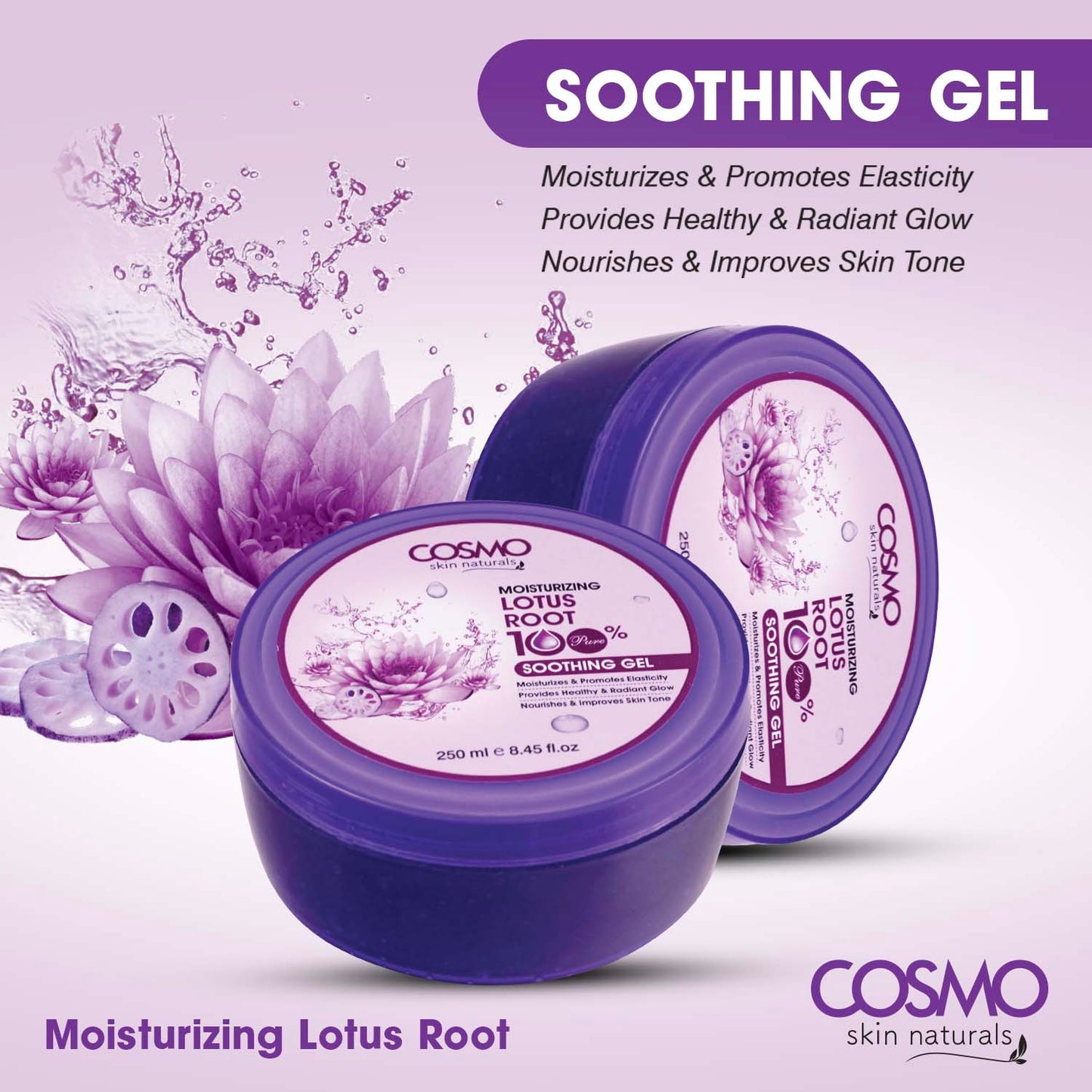 MOISTURIZING LOTUS ROOT 100% PURE - SOOTHING GEL