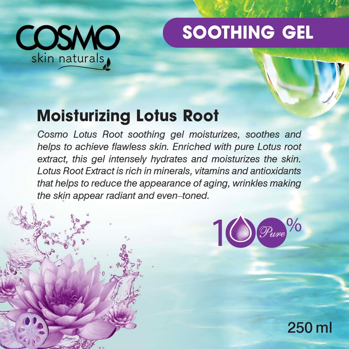 MOISTURIZING LOTUS ROOT 100% PURE - SOOTHING GEL