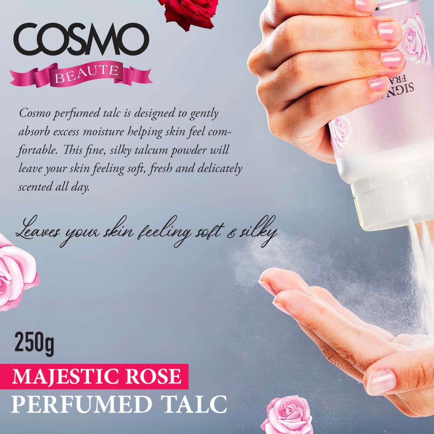 MAJESTIC ROSE - COSMO BEAUTE PERFUMED TALC