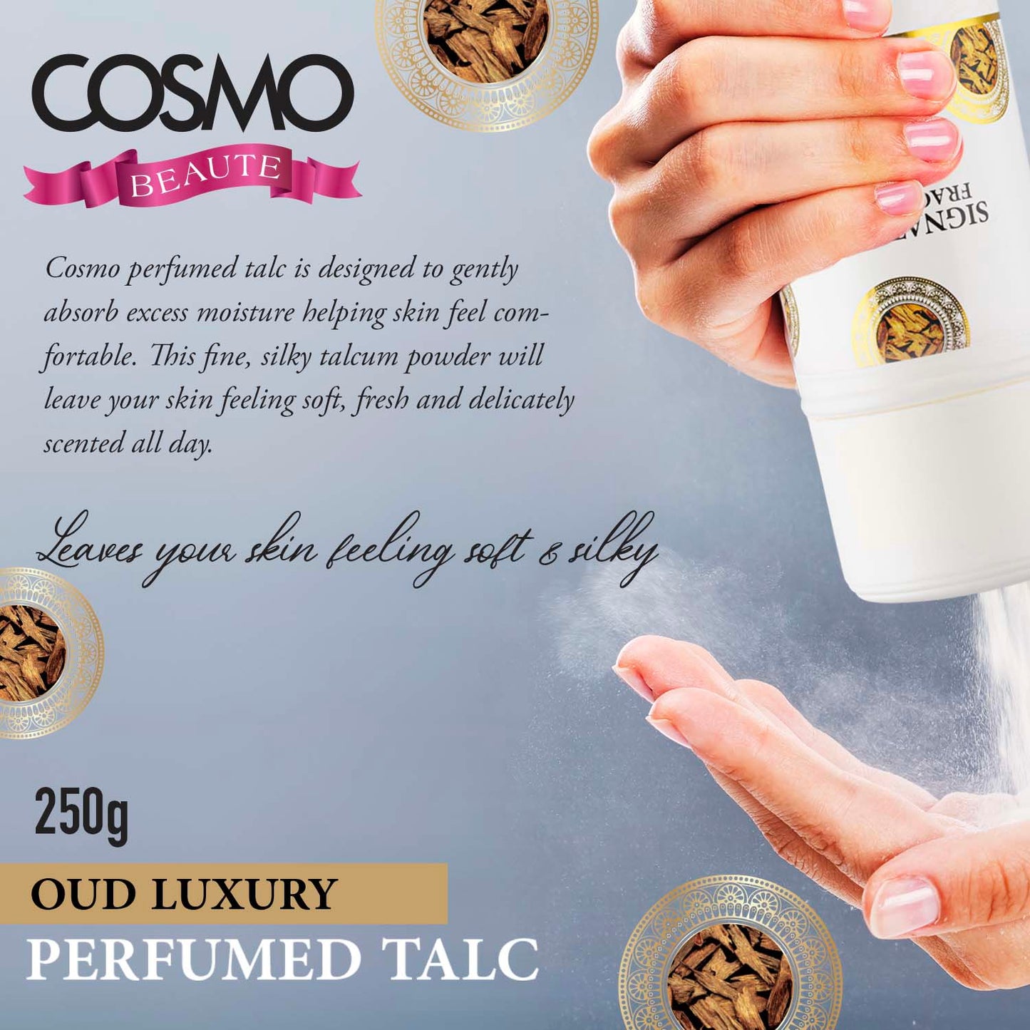 OUD LUXURY - COSMO BEAUTE PERFUMED TALC