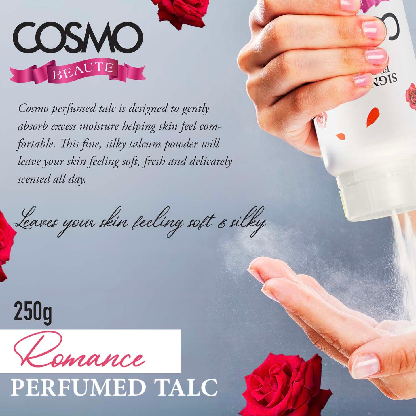 ROMANCE - COSMO  BEAUTE PERFUMED TALC