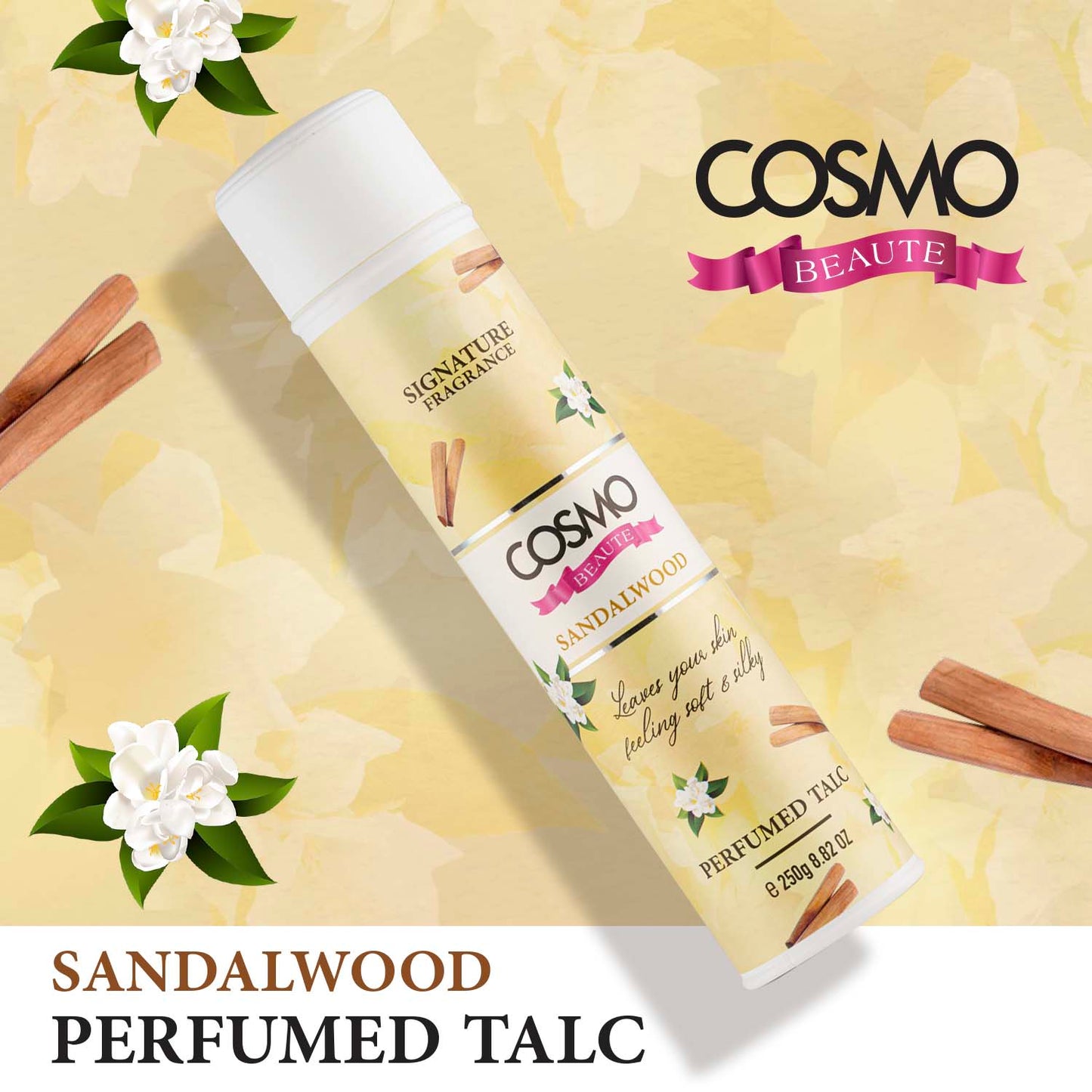 SANDALWOOD - COSMO  BEAUTE PERFUMED TALC